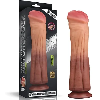 Dildo Dublu Strat Lovetoy 30 cm, Ventuză Puternică