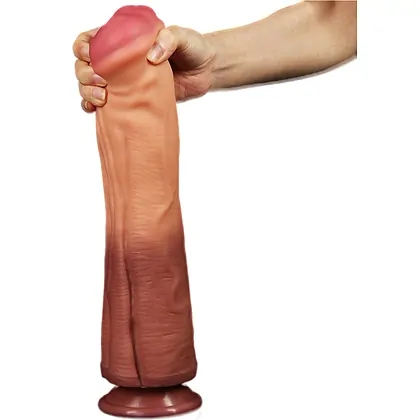 Dildo Dublu Strat Lovetoy 30 cm, Ventuză Puternică