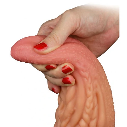 Dildo În Formă De Limbă Platinum 25cm – Strat Dublu Maro