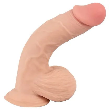 Dildo Nature Skin 18.7 cm cu Piele Mobilă și Ventuză