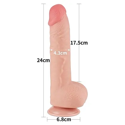 Dildo Realist LoveToy 24 cm TPE Dual Density Ventuză
