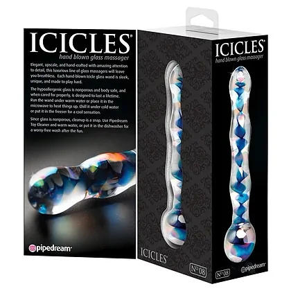 Dildo Sticlă Icicles No 8 Transparent