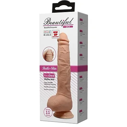 Dildo Vibrant Realist cu Ventuză Material TPR