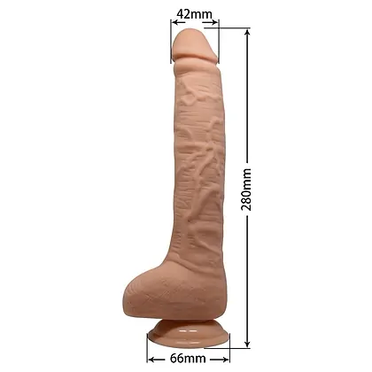Dildo Vibrant Realist cu Ventuză Material TPR
