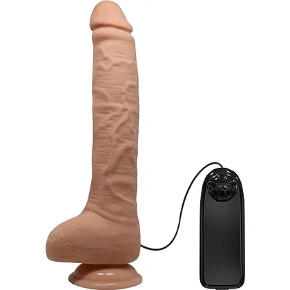 Dildo Vibrant Realist cu Ventuza Material TPR