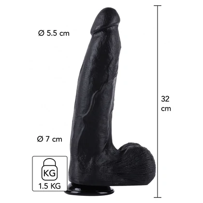 Dong XXL 32 cm Negru – Dildo Realist PVC cu Bază Largă