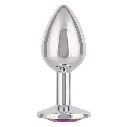 Dop Anal Jewel Mic cu Cristal Ametist, Elegant Argintiu