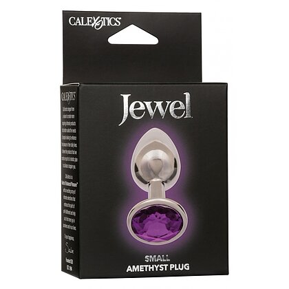 Dop Anal Jewel Mic cu Cristal Ametist, Elegant Argintiu