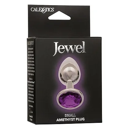 Dop Anal Jewel Mic cu Cristal Ametist, Elegant Argintiu