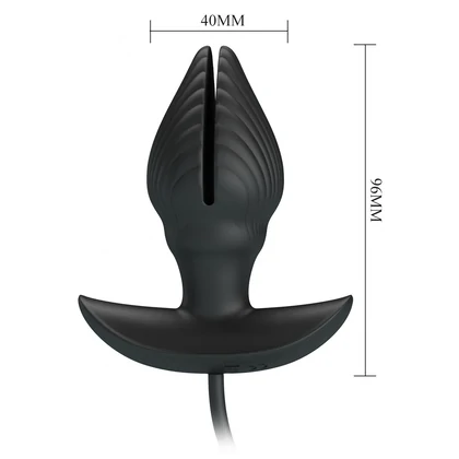 Dop Anal Vibrant 10 Moduri Reîncărcabil Umflare Reglabilă Negru