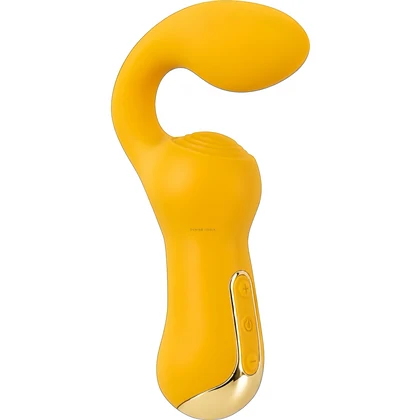 Dublu Vibrator curbat – 2 Motoare, 10 Moduri, Reîncărcabil Galben