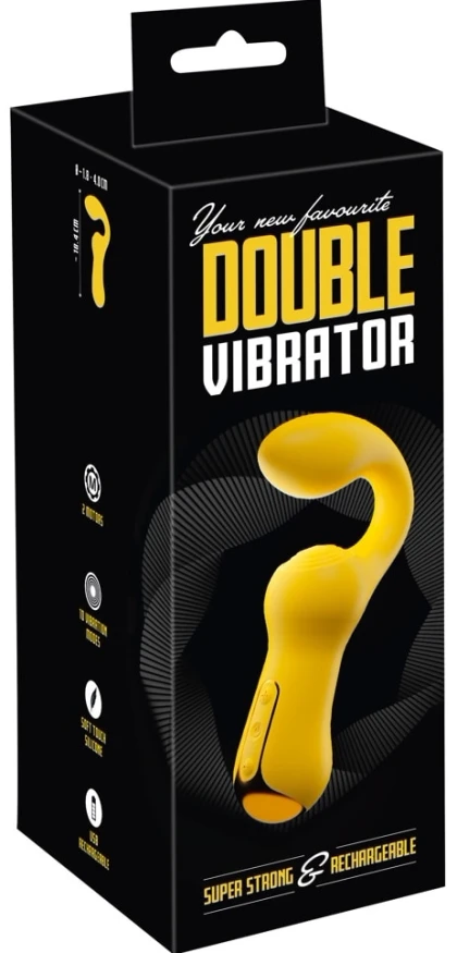 Dublu Vibrator curbat – 2 Motoare, 10 Moduri, Reîncărcabil Galben