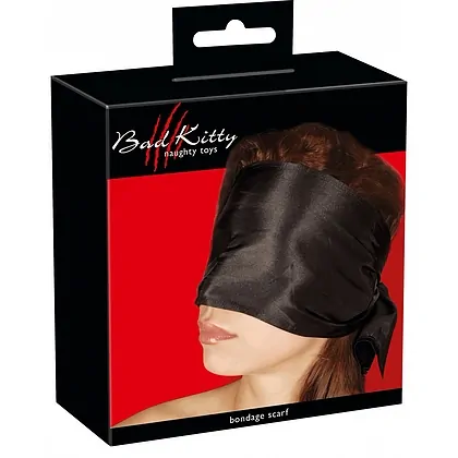 Eșarfă Bondage Satin Neagră 120x15 cm Orion Bad Kitty Negru