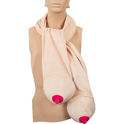 Eșarfă Haioasă cu Două Forme De Sân, Bej Pufos