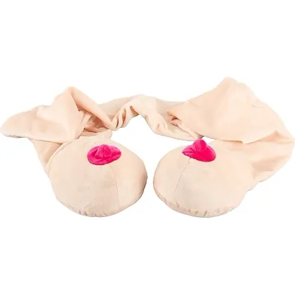 Eșarfă Haioasă cu Două Forme De Sân, Bej Pufos