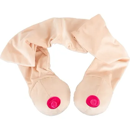 Eșarfă Haiosă cu Două Forme De Sân, Bej Pufos