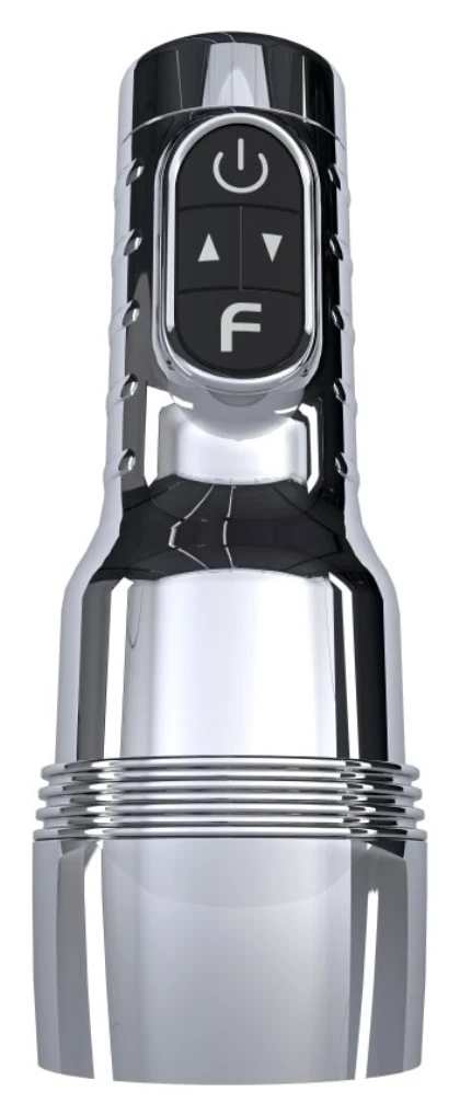 Fleshlight Quiver — Masturbator Vibrant, Reîncărcabil Argintiu