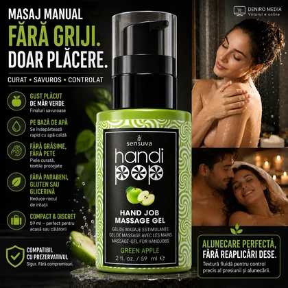 Gel Comestibil Masaj Sensuva HandiPop Măr Verde 59ml