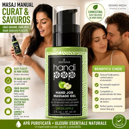 Gel Comestibil Masaj Sensuva HandiPop Măr Verde 59ml
