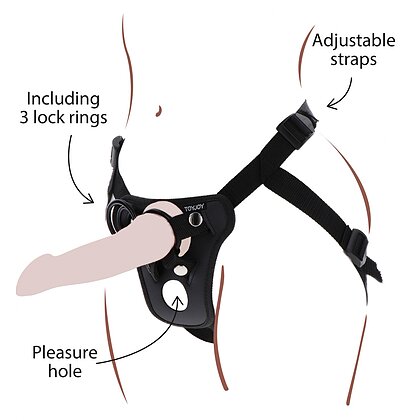 Ham Strap-On TOYJOY cu Gaură De Plăcere, Negru