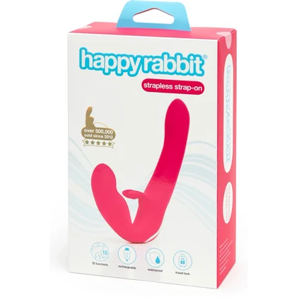 Happy Rabbit Strapless Vibe Silicon Roz Reîncărcabil USB