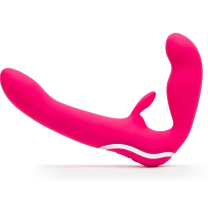 Happy Rabbit Strapless Vibe Silicon Roz Reîncărcabil USB
