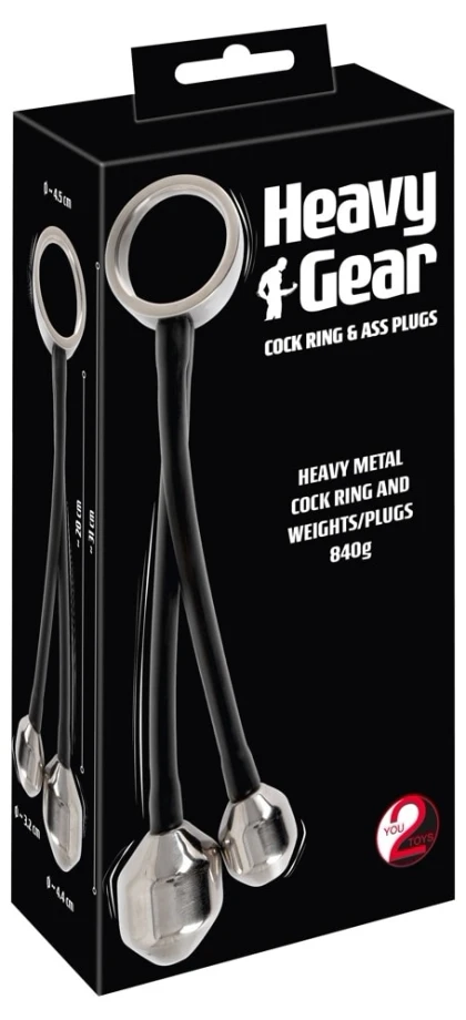 Heavy Gear – Inel Penian Metalic cu 2 Pluguri 31 cm Argintiu