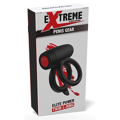 Hidden Desire Elite Power Twin C-Ring - 10 Moduri, IPX7 Negru