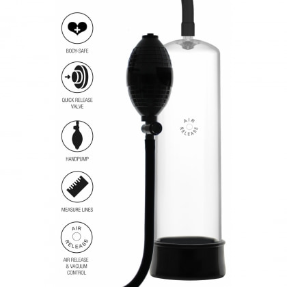 Hidden Desire Rising Star — Pompă Manuală Discretă 18 cm Negru