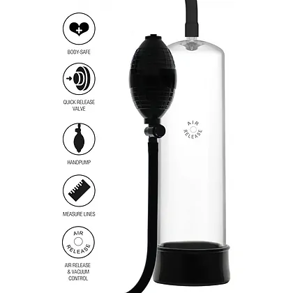 Hidden Desire Rising Star — Pompă Manuală Discretă 18 cm Negru