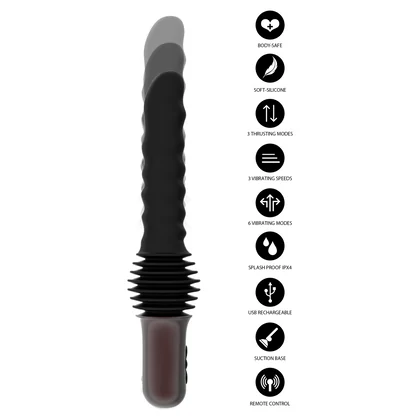 Hidden Desire Vibrator Anal cu Împingere Negru
