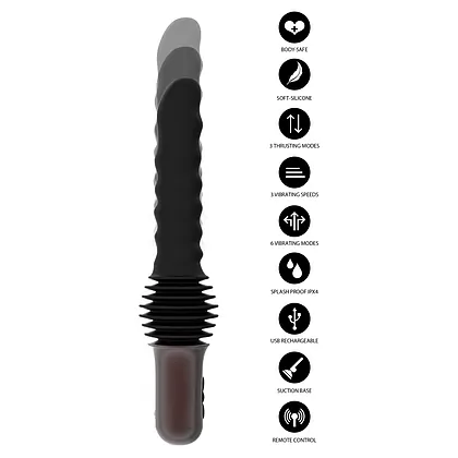 Hidden Desire Vibrator Anal cu Împingere Negru