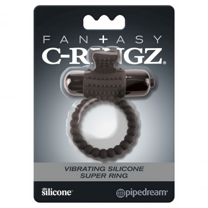 Inel cu Vibrații Fantasy C-Ringz pentru Erecție Fermă Negru