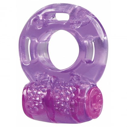 Inel de Iubire Vibrant cu Stimulator pentru Clitoris Mov