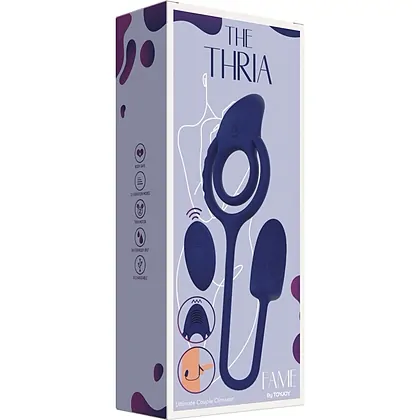 Inel Dublu ToyJoy Thria 2 Motoare Albastru