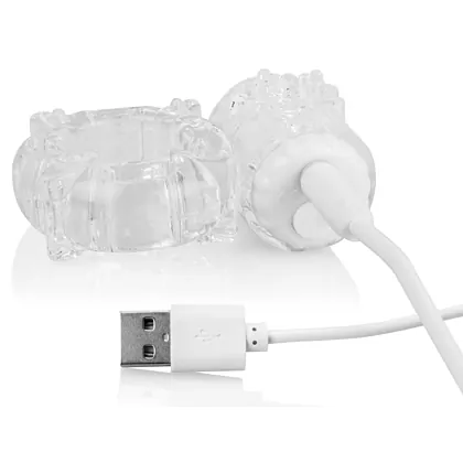 Inel Erecție Vibrații Reîncărcabil The Screaming O Transparent