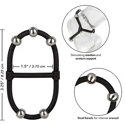 Inel Penis Beaded Dual Silicone Maximizer Negru