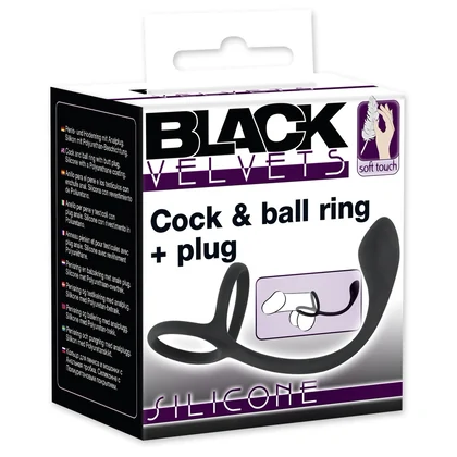 Inel Penis Black Velvets 3 În 1 Negru