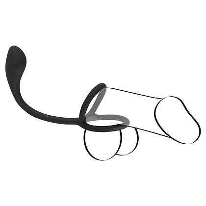 Inel Penis Black Velvets 3 În 1 Negru