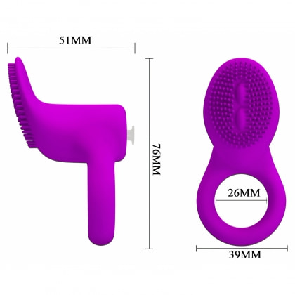 Inel Vibrator Pretty Love Cobra pentru Erecție Fermă Mov