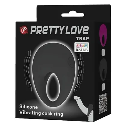 Inel Penis Cu Vibrații Pretty Love Trap Negru