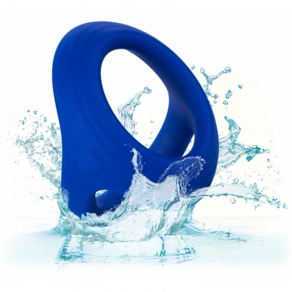 Inel Penis Dual Ring cu Suport pentru Testicule Albastru