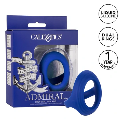 Inel Penis Penis Ball Dual Ring Albastru