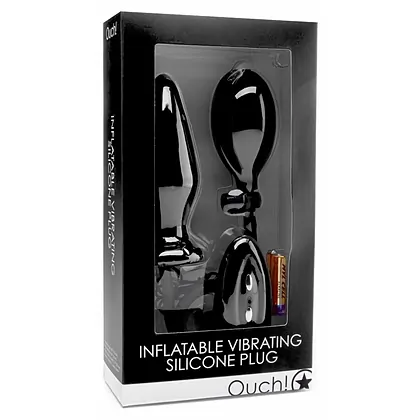 Inflatable Vibrating Silicone Plug Negru