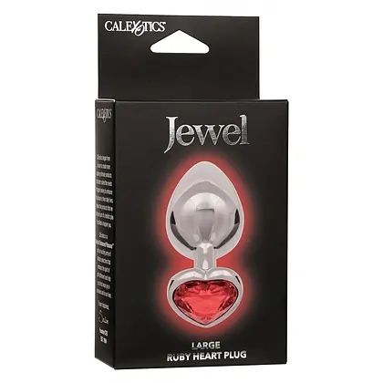 Jewel Large Ruby Heart Plug Rosu