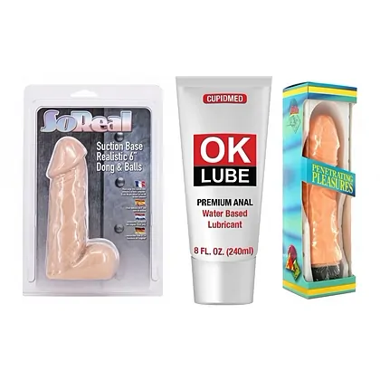 Kit Intens pentru Plăcere: Set Realist, Vibrator, Lubrifiant