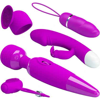 Kit Purple Desire 4 Piese Vibratoare Pentru Stimulare Variată Mov