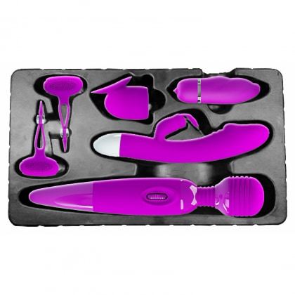 Kit Purple Desire 4 Piese Vibratoare Pentru Stimulare Variată Mov