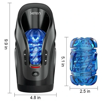 Leten King Of Pleasure Masturbator Automat cu Aspirație Negru