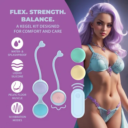 Loveline By Shots: Kit Kegel Reîncărcabil, 10 Moduri Multicolor